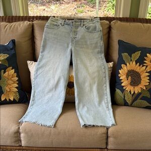 Talbots Light Blue Frayed Hem Flare Jeans